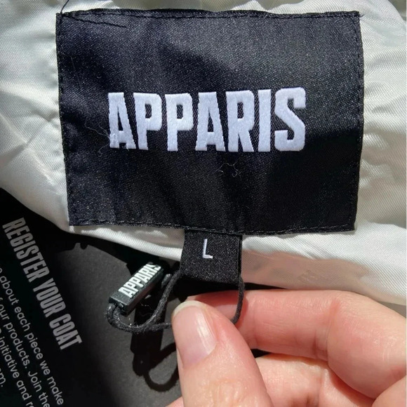 NWT Apparis Matt Quilted Denim & Faux Shearling Puffer Coat size Large - Picture 10 of 10